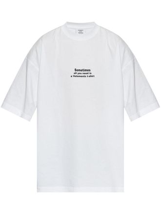 VETEMENTS logo-print cotton t-shirt - White