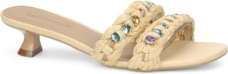 Bruno Menegatti Belle Slide Sandal Embelished In Natural