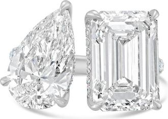 Diana M. Jewels PLATINUM 2 STONE LAB GROWN DIAMOND FASHION RING WEIGHING 15.00 CTS TW