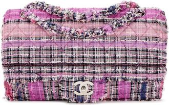 Chanel 2006-2008 Jumbo Tweed Double Flap shoulder bag - unisex - Wool/CALFSKIN - One Size - Pink