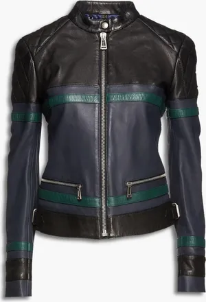 Belstaff Velocette Colour Black Leather Racing Jacket Size XS