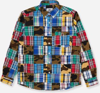 A Bathing Ape Men s Patchwork Shirts Multicolor