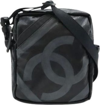 Chanel Pre-owned Cross Body Bags, female, Black, Size: ONE SIZE Pre-owned Canvas Cross Body Bag