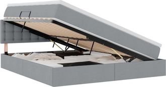 vidaXL Storage Bed with Mattress with Mattress Light Grey 180 x 200 cm vidaXL