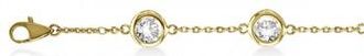 Allurez Diamond Anklet Bracelet Bezel Set 14K Yellow Gold (1.50ct)