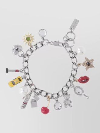 Marc Jacobs chain link bracelet mixed metal charms