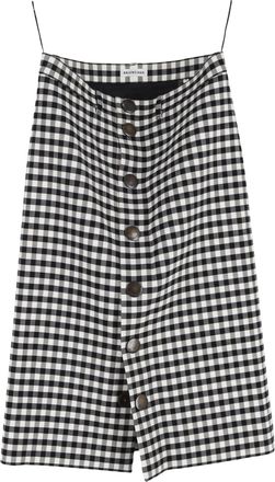 Balenciaga Balenciaga midi-rok met gingham-patroon in zwart polyester