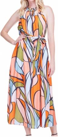 Jade Yoga Retro Wave Dreamer Maxi Dress In Orange
