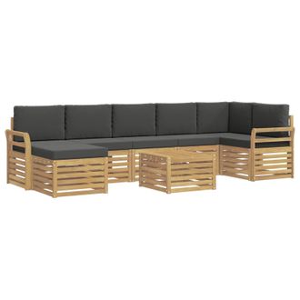 vidaXL Conjunto De Sof&aacute;s De Exterior 8 Pcs Blanco Y Antracita Vidaxl