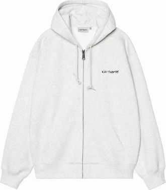 Carhartt Work in Progress Mens Carhartt WIP Hooded Archive Lines Sweatshirt Jacket Ash Heather - Size: 40
