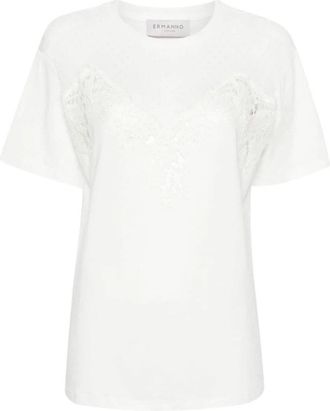 Ermanno Scervino Basic T-shirt - Dames - T-shirts - Wit - S - Katoen - Tops