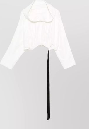 Rick Owens hooded cropped long sleeve tunic