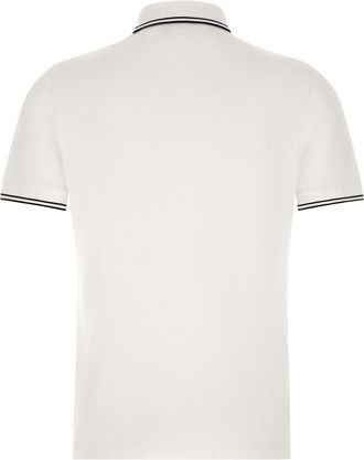 Stone Island Compass Logo Cotton Piqu&eacute; Polo - White