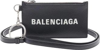 Balenciaga Pre-owned Mini Bags, female, Black, Size: ONE SIZE Pre-owned Vintage Logo Card Holder with Lanyard