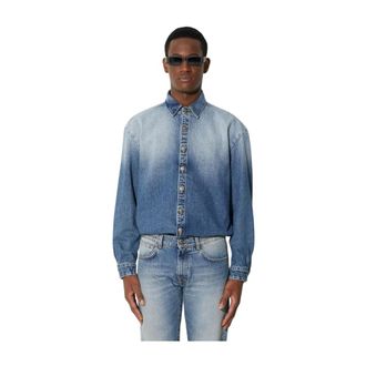 424 Overhemden, Heren, Blauw, L, Denim, Denim Shirts