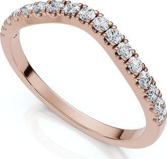 Pompeii3 Curved Accent Diamond Guard Ring 14k Gold Lab Grown