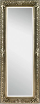 Landscape Wandspiegel, Silberfarben, Holz, Glas, massiv, rechteckig, 60x160x6 cm, Verzierungen, senkrecht und waagrecht montierbar, Ganzkörperspiegel, Spiegel, 