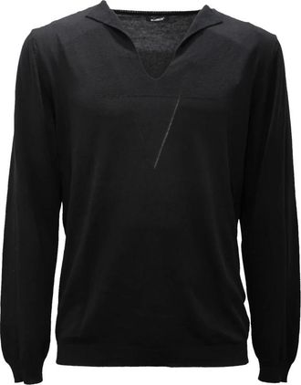 Officina36 V-neck Knitwear, male, Black, S, V-neck Knitwear