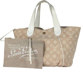 Louis Vuitton Beige Sable Canvas Leather Handbag Shoulder Bag Tote Bag (Pre-Owned)