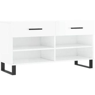 vidaXL Vidaxl - Shoe Bench High Gloss White 102x35x55 cm Engineered Wood