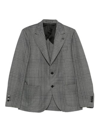 Lardini plaid-pattern blazer - Grey