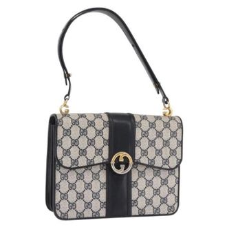 Gucci Pre-owned Vintage Schoudertas - Dames - Pre-owned - Blauw - Maat: ONE Size Leer