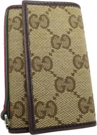 Gucci Pre-owned Accessories, female, Beige, Size: ONE SIZE Pre-owned Canvas Key-holder