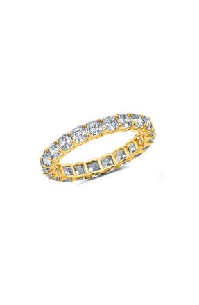Crislu Asscher Cubic Zirconia Eternity Band Ring in 18Kyg/Clear Stone at Nordstrom, Size 7