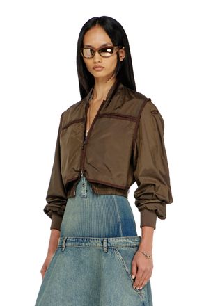 Diesel Nylon jacket with tonal taping - Jackets - Woman - Brown