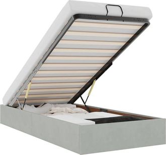 vidaXL Estructura De Cama Otomana Sin Colch&oacute;n Terciopelo Gris Claro Vidaxl