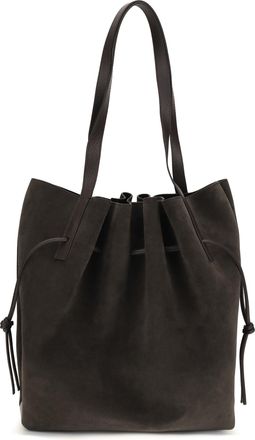 Yuzefi Womens Shoulder Bag Scallop Suede Ganache