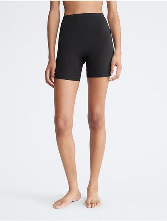 Calvin Klein Womens Ultra-Light Lounge Bike Shorts - Black - XS