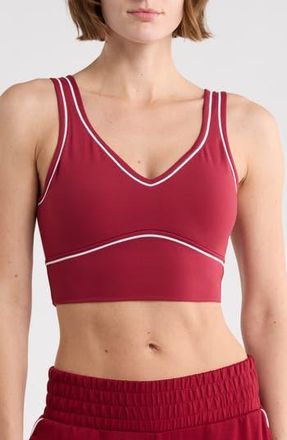 90 Degree by Reflex Interlock Motion Muse Sports Bra in Cherry Royale-White at Nordstrom Rack, Size X-Small