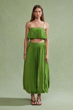 AMUR Rylan Maxi Skirt in Jungle Moss at Nordstrom, Size 00