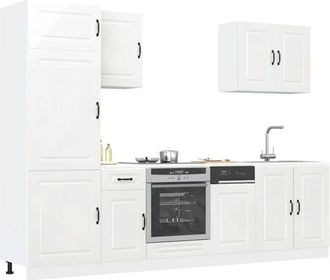vidaXL Vidaxl - Mueble Cocina Kalmar Blanco De Alto Brillo 7 Pzas
