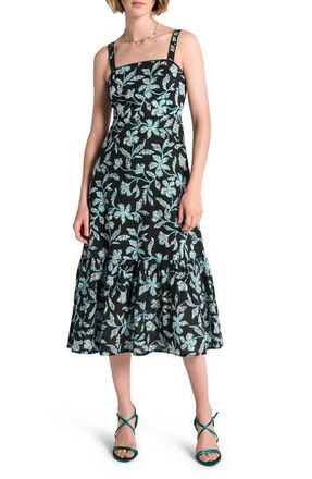 Hatley Floral Cotton Sundress in Caviar at Nordstrom, Size Small