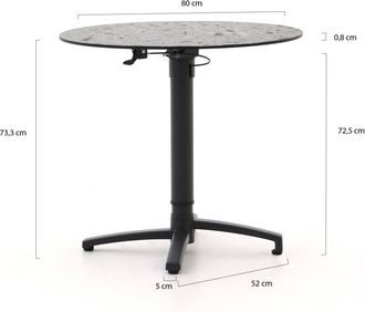 Bellagio la vita attrattiva Bellagio Canzo klaptafel &oslash;80 (h:73/109cm) verstelbaar