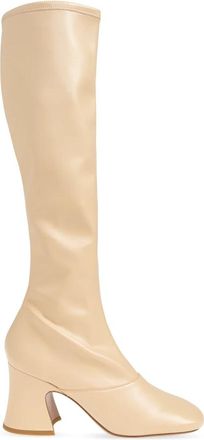 Chlo&eacute; Janis laarzen - Dames - Laarzen met Hak - Beige - 40 EU - Leer - Schoenen