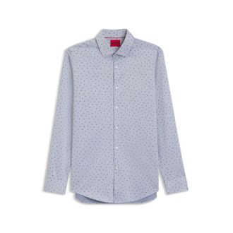 HUGO BOSS Slim-fit shirt in printed dobby cotton