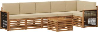vidaXL Conjunto De Sof&aacute;s De Exterior 6 Uds. Natural Vidaxl