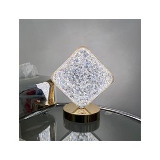 Trade Shop Trade Shop Traesio - Trade Shop - Lampada Da Tavolo A Forma Di Diamante Ricaricabile Touch 3 Intensit&agrave; Di Luce
