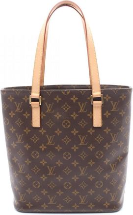 Louis Vuitton Brown Coated Canvas Leather Handbag Tote Bag (Pre-Owned)