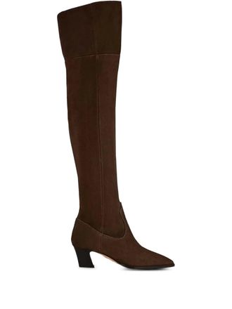 Aquazzura 50mm Nomad suede over-the-knee boots - women - Suede/Calf Leather/Calf Leather - 37.5 - Brown