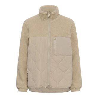 Kaffe KAgracelyn Jas - Dames - Fleece jassen - Beige - M - Polyester - Fitness