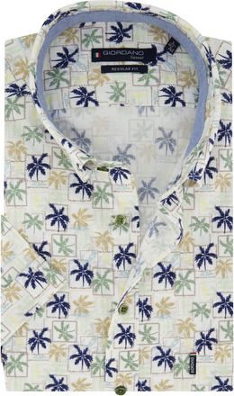 Giordano Groen overhemd Giordano palmbomen print katoen