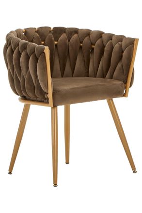 Ambia Home Armlehnstuhl, Braun, Textil, Rundrohr, 60x78x55 cm, Esszimmer, Stühle, Polsterstühle