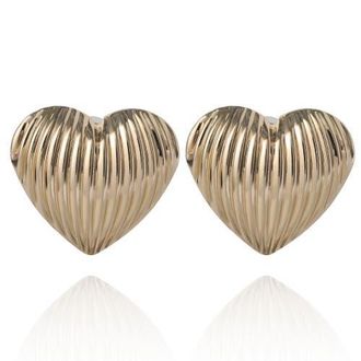 BCBGeneration Ribbed Heart Button Earrings in Gold at Nordstrom