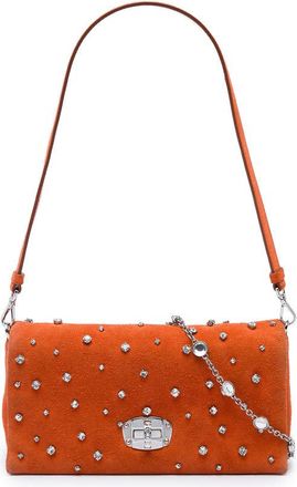 Miu Miu Pre-owned Miu Miu Crystal Embellished Suede Satchel Ladies INBMV1J0F029Z23L