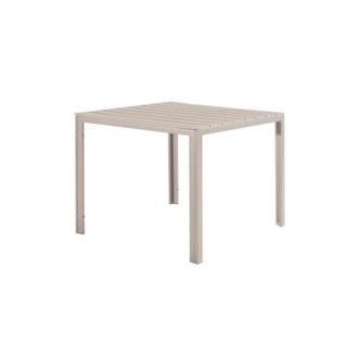 Far tavolo esterno quadrato giardino resina effetto legno beige 78x78x74h 437v