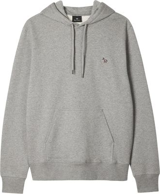 Paul Smith Heather Grey Cotton Hoodie with Signature Zebra Logo